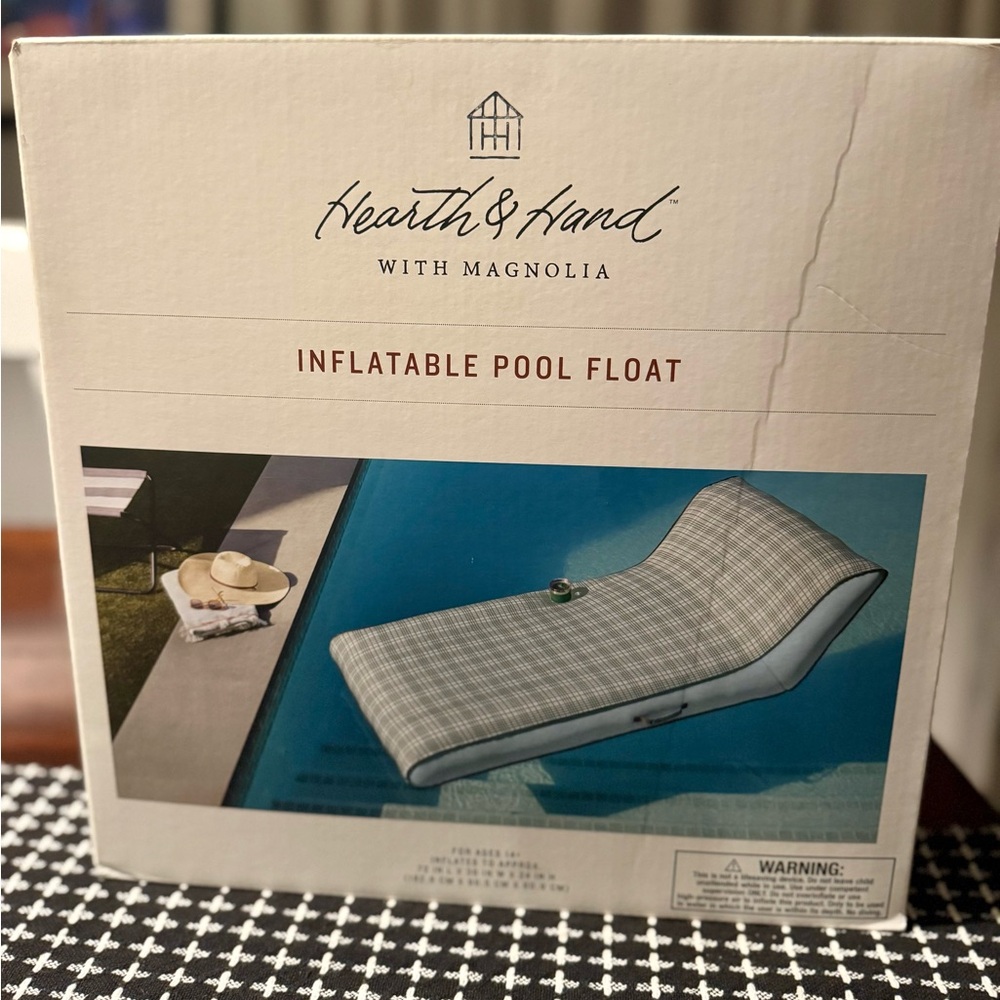 Hearth & Hand Green Blue Inflatable Pool Lounger